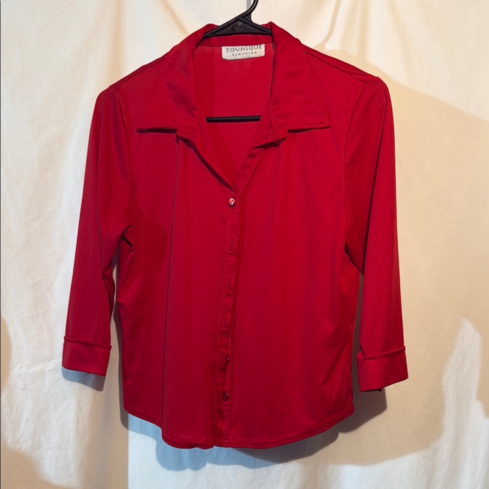 Younique Scarlet Button Down Shirt Vintage Y2K